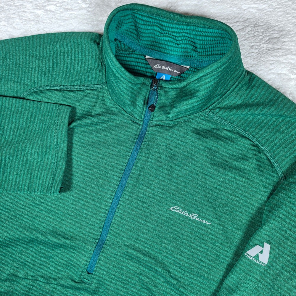 Eddie Bauer First Ascent Men 2XL Green Spandex 1/2 zip L/S Grid Fleece 11250575